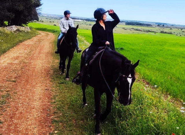  Walking on horseback 
