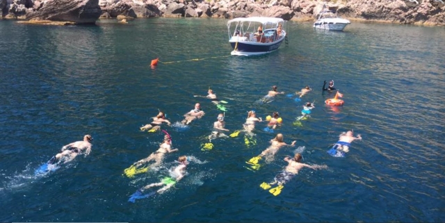  All together in the water