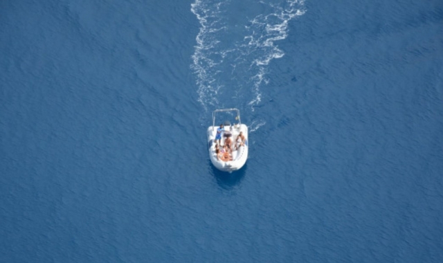  In the middle of the blue 