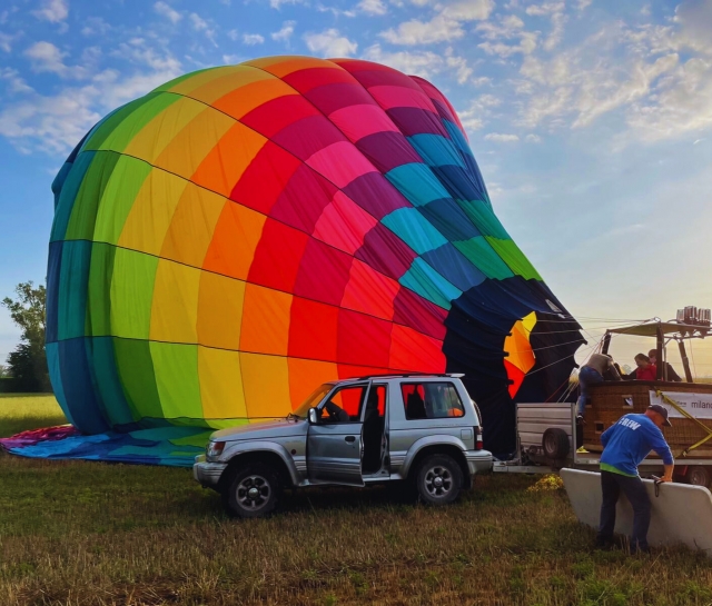 Vorbereitung des Heißluftballons 
