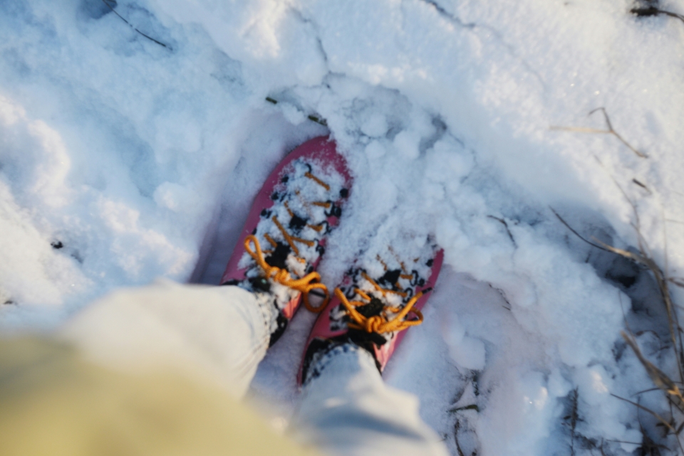  Snowshoes on your feet on an excursion 