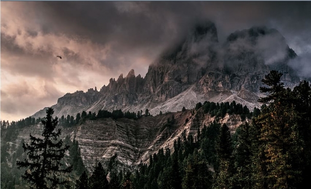 paesaggio notturno delle alpi carniche