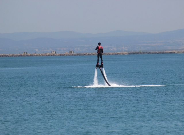  Flying over the water 