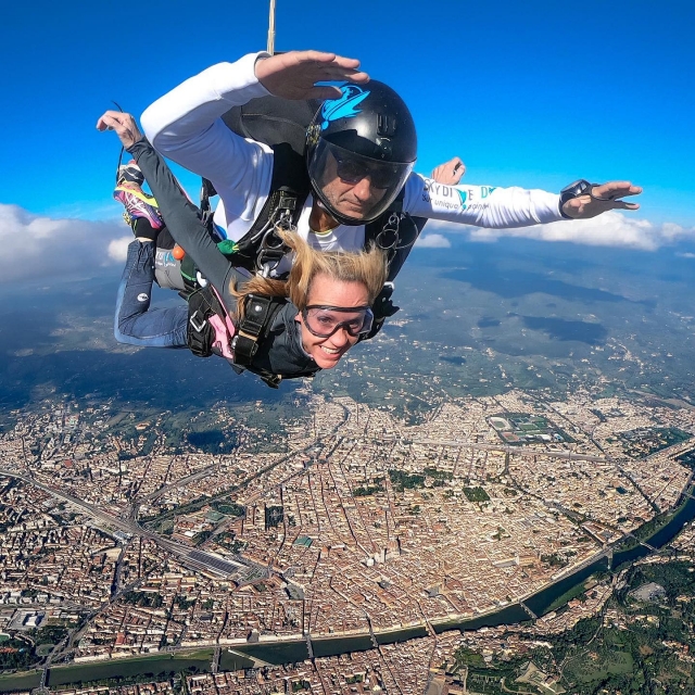  woman in parachute 