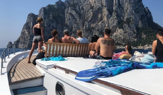  auf einem Boot während der Ferien 
