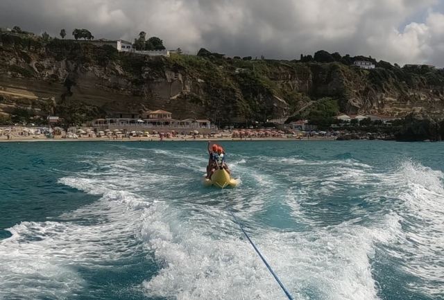 having fun on a banana boat 