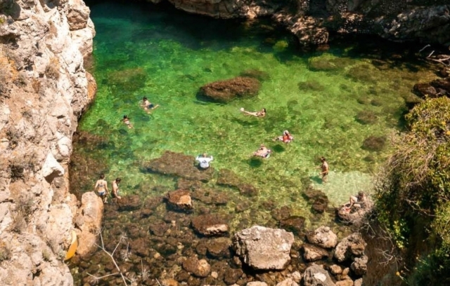  swimming in the natural pool 