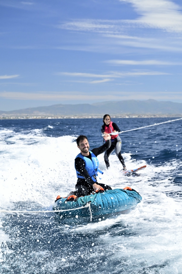 Ride on a towed inflatable in Cagliari 30 minutes