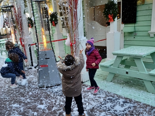  Los niños juegan con la nieve 