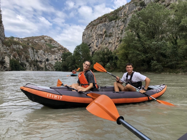  On board the kayak 