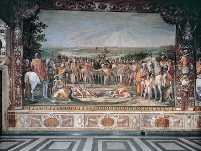  Räume mit Fresken im Inneren des Museums 