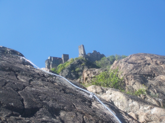  Climbing the rock face in Piedmont 