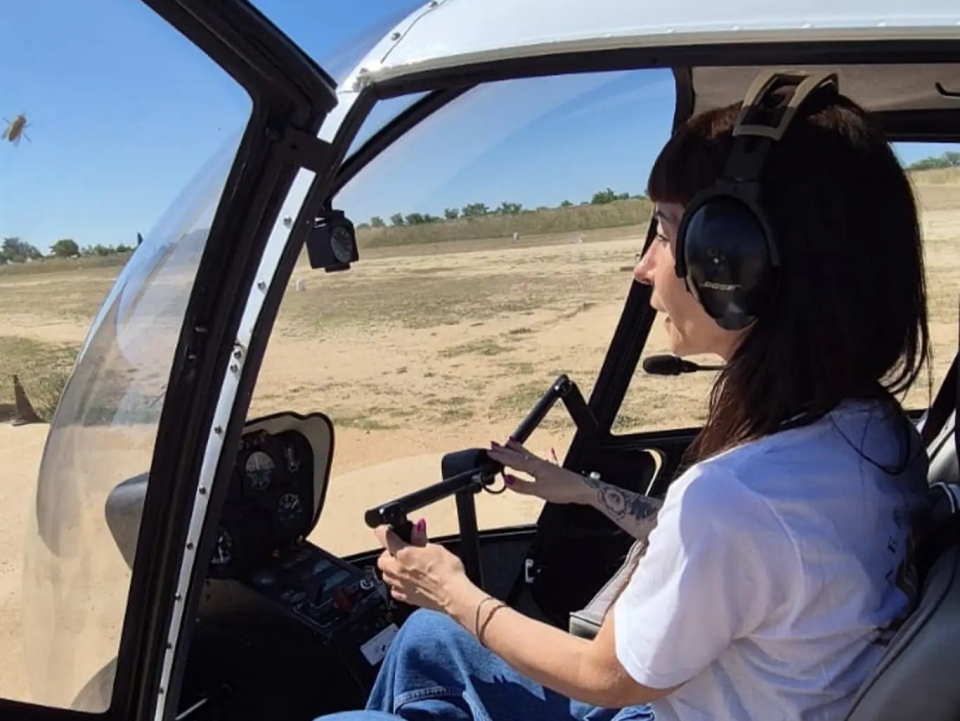 A bordo dell'elicottero 