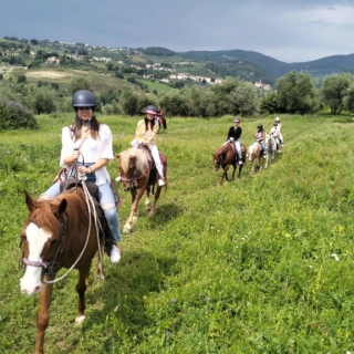  Le groupe à cheval dans le pré 