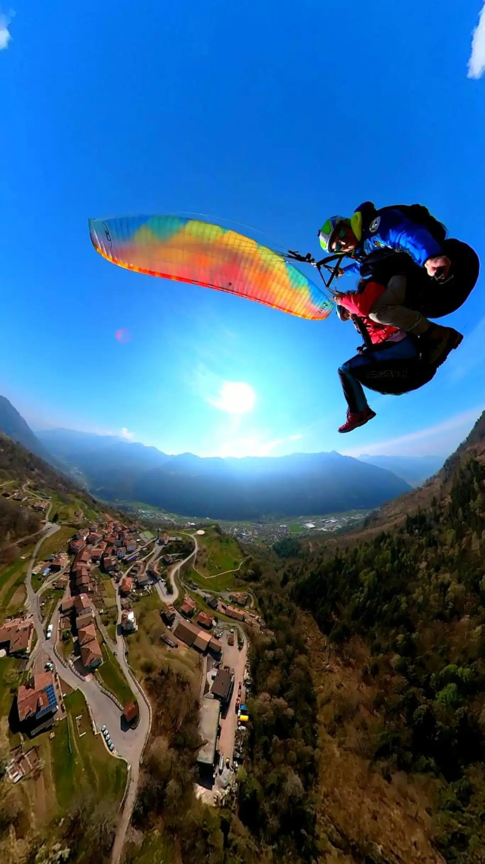 Aerial experience of acrobatic paragliding among the pre-Alpine landscapes 