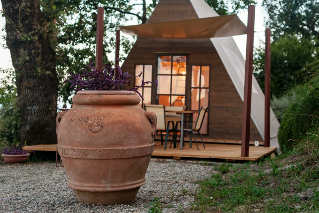 Glam Tent per due con spa privata e massaggio a Montefiascone