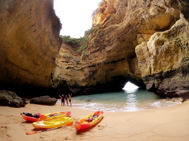 Noleggio kayak a Benagil Beach, 1 ora