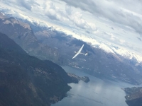 Flying over the lake 