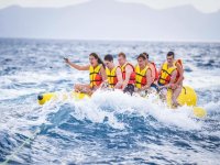  banana boat in the waves