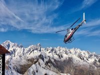 Helicopter flight over Monte Rosa 